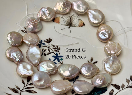 One-Of-A-Kind AAA 13.5-19mm Natural Mauve Pink Color Baroque Coin High Luster Thick Freshwater Pearl #P3576