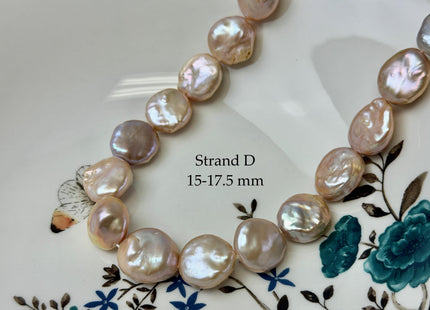 One-Of-A-Kind AAA 13.5-19mm Natural Mauve Pink Color Baroque Coin High Luster Thick Freshwater Pearl #P3576