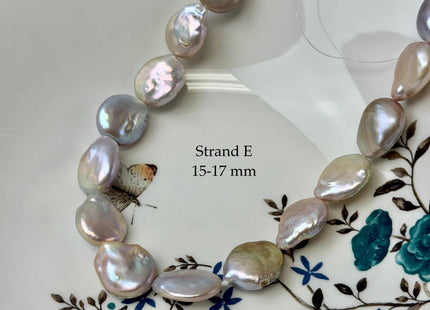 One-Of-A-Kind AAA 13.5-19mm Natural Mauve Pink Color Baroque Coin High Luster Thick Freshwater Pearl #P3576