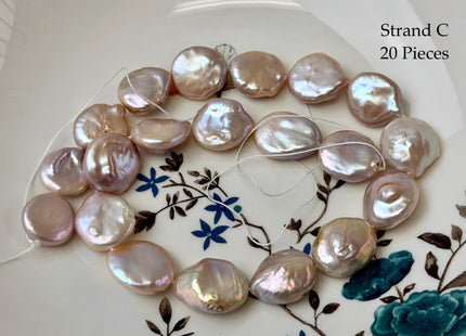 One-Of-A-Kind AA 15-18x16-20mm Natural Mauve Pink Color Baroque Coin Freshwater Pearl #P3578