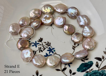 One-Of-A-Kind AA 15-18x16-20mm Natural Mauve Pink Color Baroque Coin Freshwater Pearl #P3578