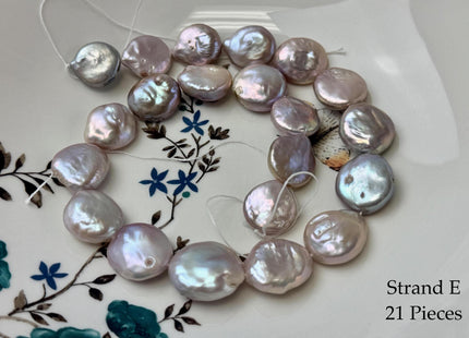 One-Of-A-Kind AAA 15-19 mm Natural Mauve Pink Large Keshi Baroque Coin Freshwater Pearl #P3575