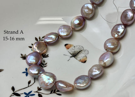 One-Of-A-Kind AAA 15-19 mm Natural Mauve Pink Large Keshi Baroque Coin Freshwater Pearl #P3575