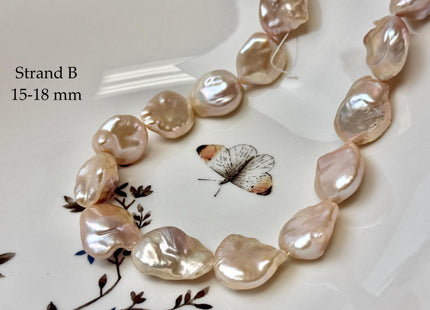 One-Of-A-Kind AAA 15-19 mm Natural Mauve Pink Large Keshi Baroque Coin Freshwater Pearl #P3575
