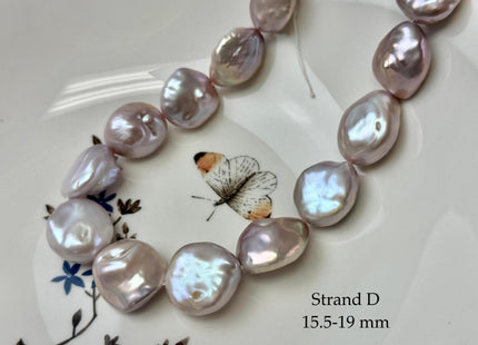 One-Of-A-Kind AAA 15-19 mm Natural Mauve Pink Large Keshi Baroque Coin Freshwater Pearl #P3575