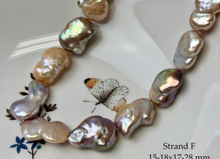 One-Of-A-Kind AAA 15-19 mm Natural Mauve Pink Large Keshi Baroque Coin Freshwater Pearl #P3575