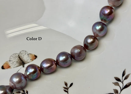 12-14 mm AA Very Rare Natural Mauve Pink Freshwater Edison Baroque Pearls High Luster Large 2.1mm Hole Beads #P3568