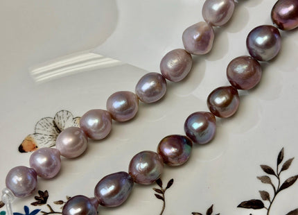 12-14 mm AA Very Rare Natural Mauve Pink Freshwater Edison Baroque Pearls High Luster Large 2.1mm Hole Beads #P3568