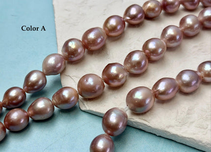 12-14 mm AA Very Rare Natural Mauve Pink Freshwater Edison Baroque Pearls High Luster Large 2.1mm Hole Beads #P3568