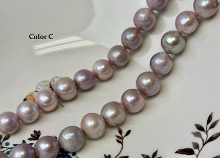 12-14 mm AA Very Rare Natural Mauve Pink Freshwater Edison Baroque Pearls High Luster Large 2.1mm Hole Beads #P3569