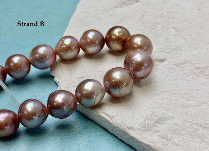 One-Of-A-Kind 12-16 mm AA Very Rare Natural Mauve Pink Freshwater Edison Baroque Pearls High Luster Large 2.1mm Hole Beads #P3570