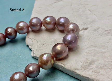 One-Of-A-Kind 12-16 mm AA Very Rare Natural Mauve Pink Freshwater Edison Baroque Pearls High Luster Large 2.1mm Hole Beads #P3570