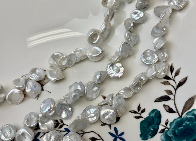 9-14 mm AA Natural White Keshi Freshwater Pearls Top Drilled Keshi Paddle High Luster Beads 15.5 Inch Strand #P3581