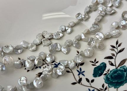 9-14 mm AA Natural White Keshi Freshwater Pearls Top Drilled Keshi Paddle High Luster Beads 15.5 Inch Strand #P3581