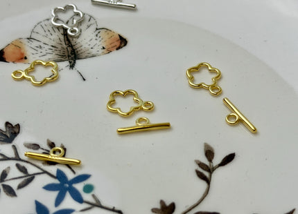 8x10 mm 925 Sterling Silver Toggle Clasp Genuine 925 Sterling Silver Toggle Findings Flower Shape Design DIY Jewelry #10134