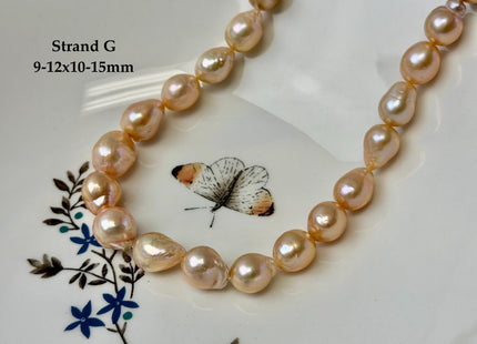 One-Of-A-Kind 9-10x10-18 mm AAA Very Rare Natural Mauve Peach Pink Freshwater Edison Baroque Pearls High Luster Edison Pearl Beads #P3583