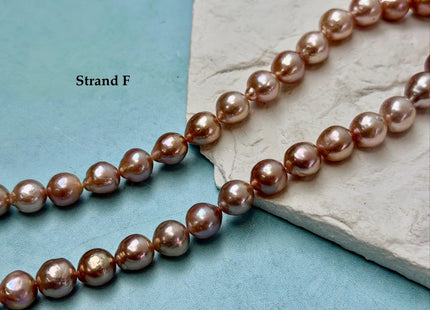 One-Of-A-Kind 9-10x10-18 mm AAA Very Rare Natural Mauve Peach Pink Freshwater Edison Baroque Pearls High Luster Edison Pearl Beads #P3583