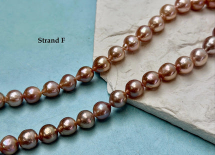One-Of-A-Kind 9-10x10-18 mm AAA Very Rare Natural Mauve Peach Pink Freshwater Edison Baroque Pearls High Luster Edison Pearl Beads #P3583