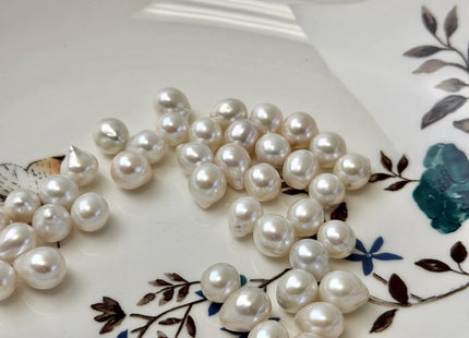 One Piece AAA 7-8x8-10 mm High Quality Luster Undrilled/Full Drilled Baroque Freshwater Pearl Genuine Natural White Edison Pearls #P3585