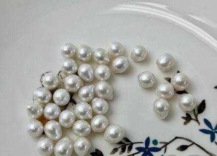 One Piece AAA 7-8x8-10 mm High Quality Luster Undrilled/Full Drilled Baroque Freshwater Pearl Genuine Natural White Edison Pearls #P3585