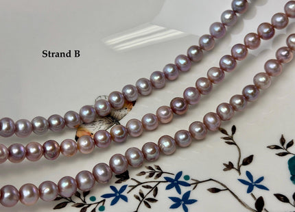 7-7.5 mm AA Natural Mauve Pink Off Round Freshwater Pearls High Luster Pearls 59 Beads #P3586
