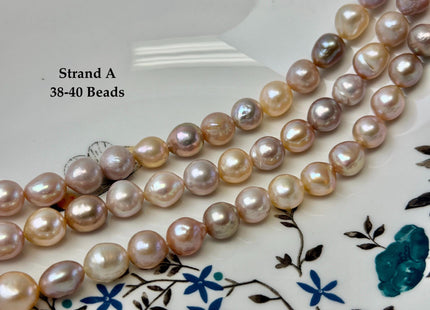 One-Of-A-Kind 9-11x10-16 mm AAA Very Rare Natural Mauve Peach Pink Freshwater Edison Baroque Pearls High Luster Edison Pearl Beads #P3588
