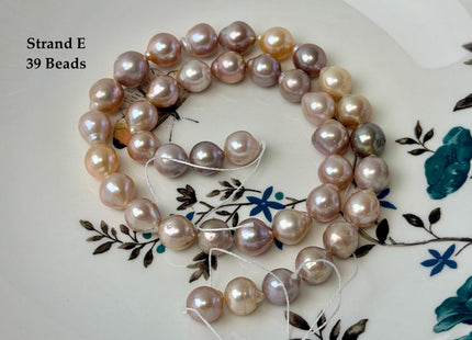 One-Of-A-Kind 9-11x10-16 mm AAA Very Rare Natural Mauve Peach Pink Freshwater Edison Baroque Pearls High Luster Edison Pearl Beads #P3588