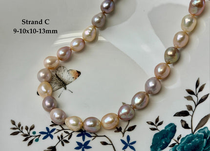 One-Of-A-Kind 9-11x10-16 mm AAA Very Rare Natural Mauve Peach Pink Freshwater Edison Baroque Pearls High Luster Edison Pearl Beads #P3588