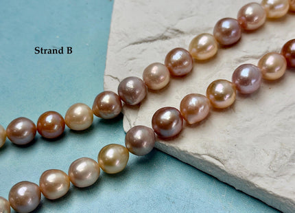 One-Of-A-Kind 9-11x10-16 mm AAA Very Rare Natural Mauve Peach Pink Freshwater Edison Baroque Pearls High Luster Edison Pearl Beads #P3588