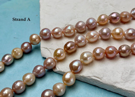 One-Of-A-Kind 9-11x10-16 mm AAA Very Rare Natural Mauve Peach Pink Freshwater Edison Baroque Pearls High Luster Edison Pearl Beads #P3588