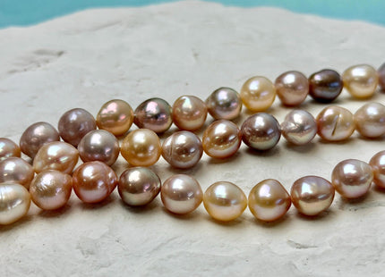 One-Of-A-Kind 9-11x10-16 mm AAA Very Rare Natural Mauve Peach Pink Freshwater Edison Baroque Pearls High Luster Edison Pearl Beads #P3588