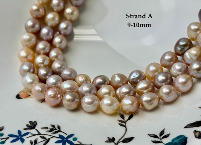 One-Of-A-Kind 9-11x10-16 mm AAA Very Rare Natural Mauve Peach Pink Freshwater Edison Baroque Pearls High Luster Edison Pearl Beads #P3588