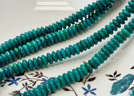4x8.5mm Smooth Rondelle Disc Shape Turquoise Gemstone Beads Green Blue #4879