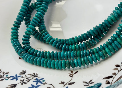 4x8.5mm Smooth Rondelle Disc Shape Turquoise Gemstone Beads Green Blue #4879