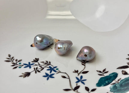 ONE Piece 16-18x20-25 mm AA Large Hole Jumbo Gray Baroque Pearl Beads Hole Size 1.5mm 1.8mm 2.2mm High Luster Baroque Pearls #P3593