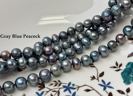 40 Inches Hand Knotted 9-10 mm Potato Peacock Color Freshwater Pearl Necklaces Long Pearl Necklace #1677