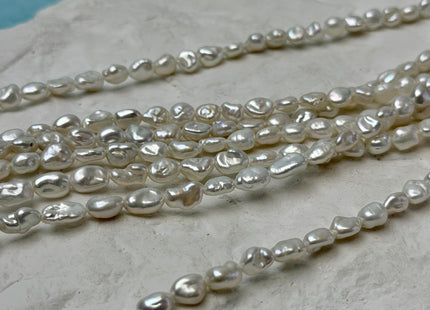4.5-5x5-6 mm AA Natural White Keshi Rice Nugget Freshwater Pearl Genuine High Luster Keshi Pearl #P3598