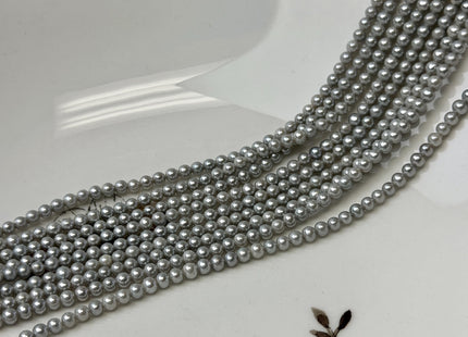 3 mm AAA Extra Shiny Natural White/Gray Round Freshwater Pearls Genuine Natural High Luster White Small Seed Bridal Pearls #P3599
