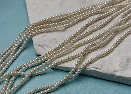 3 mm AAA Extra Shiny Natural White/Gray Round Freshwater Pearls Genuine Natural High Luster White Small Seed Bridal Pearls #P3599