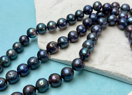 11-12 mm AA Rare Peacock Round Edison Baroque Pearls Genuine Blue Rainbow Peacock Color High Luster Edison Pearl Beads 35 Beads #P3600