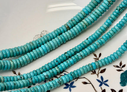 4.5mm 6mm 8mm Smooth Rondelle Shape Turquoise Gemstone Beads Green #4067