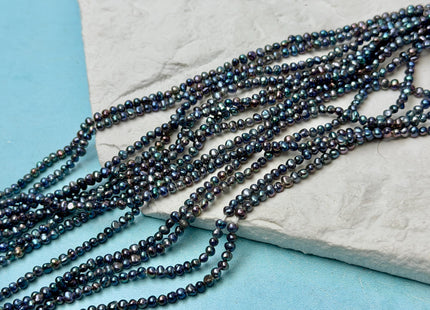 2mm Or 2.5-3mm Tiny Seed Pearl Beads Peacock Color Small Potato Pearl Genuine Freshwater Pearl 14 Inches #P3616