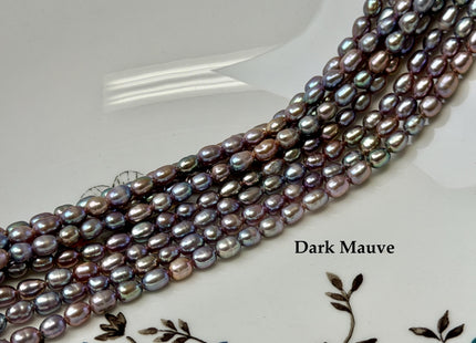 4x5-6 mm AA Natural Mauve Pink Rice/Oval Freshwater Pearl Beads Genuine High Luster Mauve Pink Pearl #P3618
