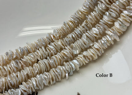 12-14 mm AAA Very Rare Natural White Keshi Freshwater Pearl Beads Center Drilled Cornflakes Shape Keshi Chips Pearls #P2448