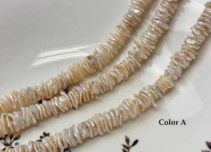 12-14 mm AAA Very Rare Natural White Keshi Freshwater Pearl Beads Center Drilled Cornflakes Shape Keshi Chips Pearls #P2448