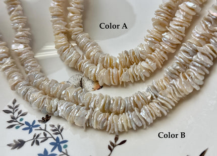 12-14 mm AAA Very Rare Natural White Keshi Freshwater Pearl Beads Center Drilled Cornflakes Shape Keshi Chips Pearls #P2448