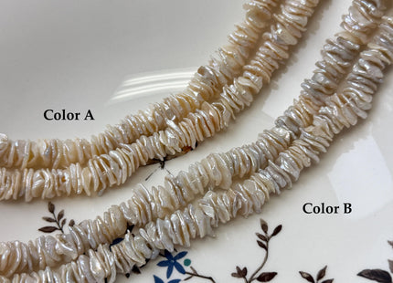 12-14 mm AAA Very Rare Natural White Keshi Freshwater Pearl Beads Center Drilled Cornflakes Shape Keshi Chips Pearls #P2448