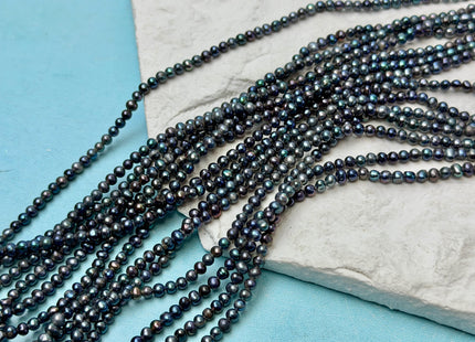 2-2.5 mm AA Olive Green/Rainbow Peacock Color Small Potato Freshwater Pearl Beads Genuine High Luster Seed Pearl #P3619