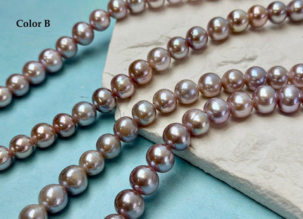 10-10.5 mm AA Half Strand Extra Shiny Natural Mauve Pink Off Round Freshwater Pearl Beads Large Hole Size 2.2 mm 20 Beads #P3603