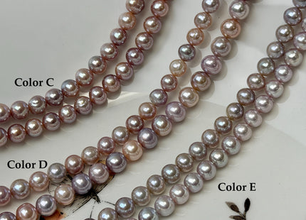 6 mm 7 mm AAAA Extra Shiny Natural Mauve Pink Perfect Round Freshwater Pearl Genuine High Luster Pink Edison Pearls 66 Beads #P3622